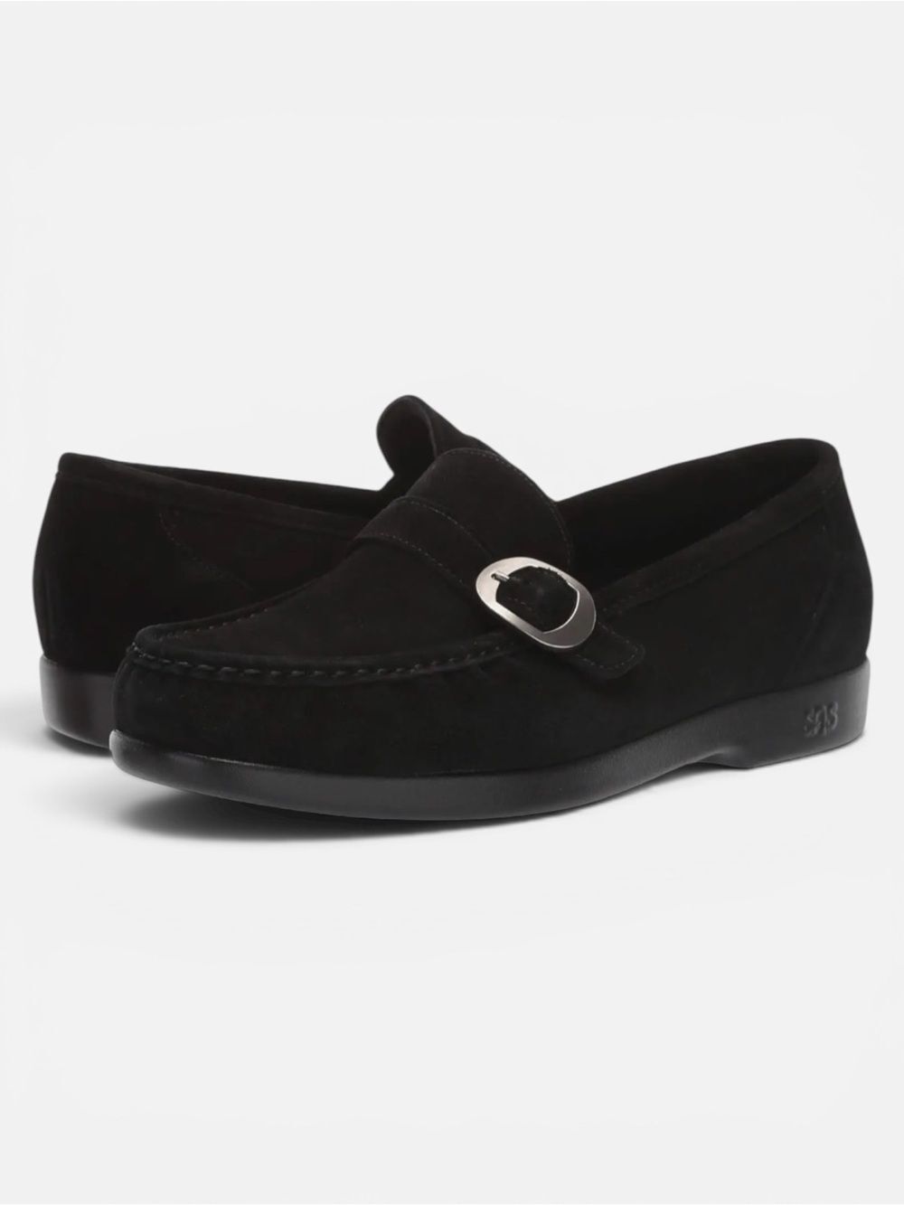 SAS Lara Black Suede Comfort Loafer Size 7